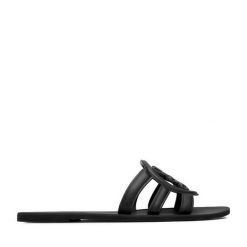 Klapki Nine West. Czarne klapki Nine West, bez wzorów, bez obcasa. Za 89.99 zł.