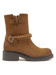 C'M Botki w kolorze karmelowym rozmiar: 36. Brązowe botki C'M, bez wzorów, z materiału, bez obcasa, bez zapięcia. Za 173.99 zł.