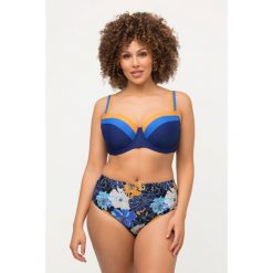 Damskie Bikini kwiaty miękkie miseczki fiszbiny miseczka D podwójne ramiączka. Fioletowe bielizna sportowa Ulla Popken, plus size, bez wzorów, z elastanu. Za 294.99 zł.