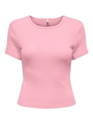 ONLY Koszulka w kolorze jasnoróżowym rozmiar: XS. Różowe bluzki Only, xs, bez wzorów, z bawełny, bez kołnierzyka, bez ramiączek. Za 44.09 zł.