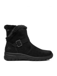 Rieker Botki CEO-L7179-00 Czarny. Czarne botki Rieker, bez wzorów, ze skóry, bez obcasa, na płaskiej podeszwie, bez zapięcia. Za 399.99 zł.