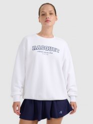 4F Bluza dresowa nierozpinana bez kaptura damska - biała L. Białe bluzy 4f, l, bez wzorów, z dresówki, bez kaptura. Za 159.99 zł.