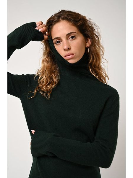 AUTHENTIC CASHMERE Kaszmirowy golf "Fornet" w kolorze ciemnozielonym rozmiar: XL. Zielone golfy AUTHENTIC CASHMERE, xl, bez wzorów, z kaszmiru, bez ramiączek. Za 439.24 zł.