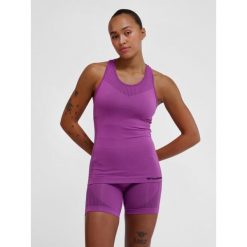 Damski tank top Hummel MT Shaping. Czerwone topy Hummel, l, bez wzorów, z tkaniny, bez kołnierzyka, bez ramiączek. Za 138.00 zł.