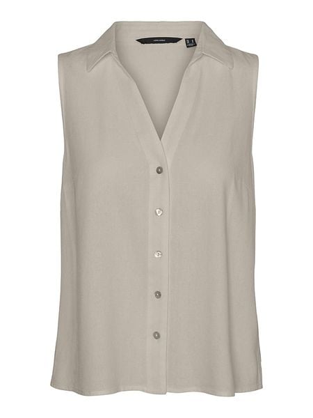 Vero Moda Top w kolorze szarym rozmiar: L. Szare topy Vero Moda, l, bez wzorów, bez kołnierzyka, bez ramiączek. Za 84.21 zł.