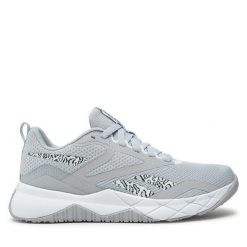 Buty na siłownię Reebok. Szare obuwie sportowe Reebok, bez zapięcia, na fitness i siłownię. Za 199.99 zł.