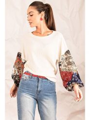 Armonika Bluzka w kolorze białym rozmiar: L. Białe bluzki Armonika, l, bez wzorów, bez kołnierzyka, bez ramiączek. Za 69.75 zł.