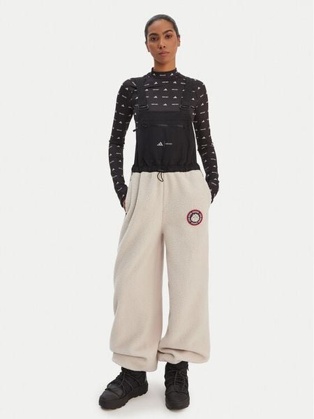 Adidas Ogrodniczki Moon Boot JM1106 Beżowy Loose Fit. Brązowe spodnie materiałowe Adidas, s, bez wzorów, z materiału. Za 549.99 zł.