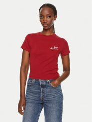 Levi's® T-Shirt Essential Sporty A8798-0025 Czerwony Slim Fit. Czerwone t-shirty m, bez wzorów, z bawełny, bez kołnierzyka, bez ramiączek. Za 89.99 zł.