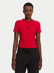 Adidas T-Shirt Essentials 3-Stripes JE1242 Czerwony Slim Fit. Czerwone t-shirty Adidas, xl, bez wzorów, z bawełny, bez kołnierzyka, bez ramiączek. Za 119.99 zł.