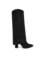 DeeZee Kozaki CEO-HY316-2 Czarny. Czarne kozaki DeeZee, z materiału, bez obcasa, na słupku, bez zapięcia. Za 249.99 zł.
