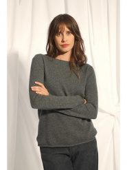 Just Cashmere Kaszmirowy sweter "Grace" w kolorze antracytowym rozmiar: L. Czarne swetry Just Cashmere, l, bez wzorów, z kaszmiru, bez ramiączek. Za 333.03 zł.