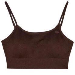 Damski Biustonosz Sportowy WSS24USBAF121. Brązowe bielizna sportowa 4f, s, bez wzorów. Za 119.99 zł.