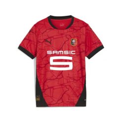 Młodzieżowa koszulka domowa Stade Rennais F.C. 24/25 PUMA Red Black. Czarna bluzki Puma, m, bez wzorów, młodzieżowe, bez kołnierzyka, bez ramiączek. W wyprzedaży za 219.00 zł.