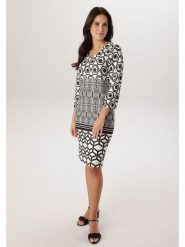 Aniston Sukienka w kolorze biało-czarnym rozmiar: 40. Białe sukienki Aniston, na co dzień, bez wzorów, bez kołnierzyka, bez ramiączek, midi, proste. Za 217.99 zł.