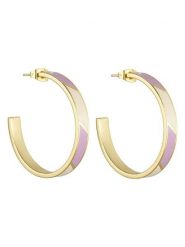 Design Letters Pozłacane kolczyki-kreole "Striped Candy" rozmiar: onesize. Różowe kolczyki Design Letters, pozłacane. Za 204.48 zł.