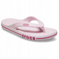 Japonki Dla Dorosłych Crocs Bayaband Flip. Białe klapki Crocs, bez wzorów, z materiału, bez obcasa. Za 119.99 zł.