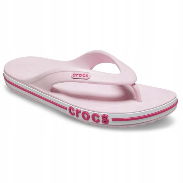 Japonki Dla Dorosłych Crocs Bayaband Flip. Białe klapki Crocs, bez wzorów, z materiału, bez obcasa. Za 129.99 zł.
