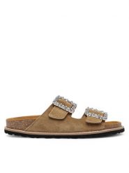 Pollini Klapki SA28373G0MTF0209 Khaki. Brązowe klapki Pollini, bez wzorów, ze skóry, bez obcasa. Za 729.99 zł.