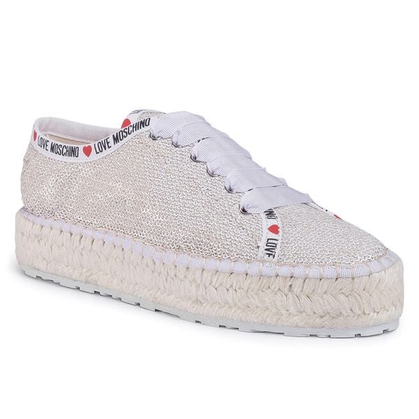 Espadryle LOVE MOSCHINO. Brązowe espadryle Love Moschino, bez wzorów, bez obcasa, bez zapięcia. Za 706.99 zł.