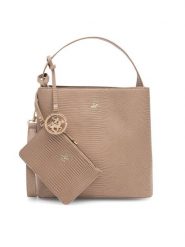 Beverly Hills Polo Club Torebka BHPC-W-04-A23 Beżowy. Brązowe torebki klasyczne Beverly Hills Polo Club, bez wzorów, z materiału, bez dodatków. Za 179.99 zł.