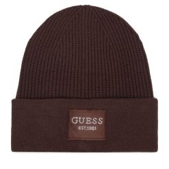 Czapka Guess. Brązowe czapki Guess, z aplikacjami. Za 154.99 zł.