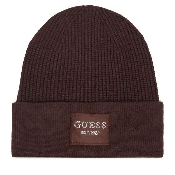 Czapka Guess. Brązowe czapki Guess, z aplikacjami. Za 154.99 zł.