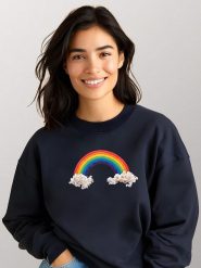 WOOOP Bluza "Candy rainbow" w kolorze granatowym rozmiar: S. Niebieskie bluzy Wooop, s, bez wzorów, z bawełny, bez kaptura. Za 74.81 zł.