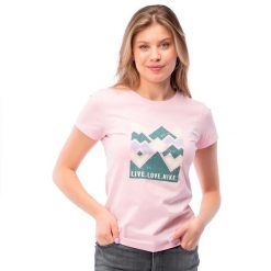 T-shirt Damski Z Krótkim Rękawem Aldys. Czerwone t-shirty Hi-tec, bez wzorów, bez kołnierzyka, bez ramiączek. Za 66.99 zł.