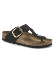 Birkenstock Skórzane japonki "Gizeh" w kolorze czarnym rozmiar: 38. Czarne klapki Birkenstock, bez wzorów, ze skóry, z otwartym noskiem, bez obcasa. Za 482.03 zł.