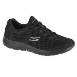 Buty do chodzenia damskie Skechers Summits. Czarne obuwie sportowe Skechers, z materiału, bez zapięcia, trekkingowe. Za 252.00 zł.