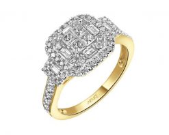Pierścionek z żółtego złota z diamentami - 0,75 ct - próba 585. Żółte pierścionki Apart, z diamentem, złote. Za 7,290.00 zł.