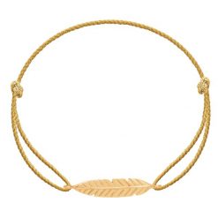 Bransoletka Pióro pozłacane na grubym złotym sznurku premium. Żółte bransoletki Lilou, pozłacane. Za 158.00 zł.