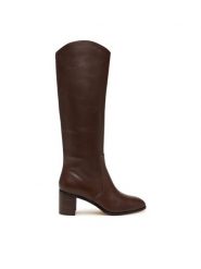 LAUREN RALPH LAUREN Kozaki Charly 802974388002 Brązowy. Brązowe kozaki Lauren Ralph Lauren, ze skóry, bez obcasa, na słupku, bez zapięcia. Za 1,299.00 zł.