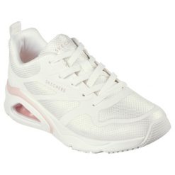 Kapcie SKECHERS TRES-AIR Biały. Białe obuwie domowe Skechers, bez wzorów, z syntetyku, bez zapięcia. Za 332.99 zł.