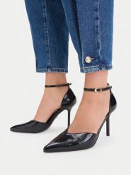 DeeZee Szpilki CEO-CD25-355-1 Czarny. Czarne szpilki DeeZee, bez wzorów, ze skóry, bez obcasa, na szpilce, bez zapięcia. Za 149.99 zł.