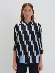 Someday Bluzka w kolorze granatowo-białym rozmiar: 38. Niebieskie bluzki someday., bez wzorów, z wiskozy, bez kołnierzyka, bez ramiączek. Za 165.99 zł.