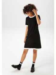Aniston Sukienka w kolorze czarnym rozmiar: 40. Czarne sukienki Aniston, na co dzień, bez wzorów, z wiskozy, bez kołnierzyka, bez ramiączek, mini, proste. Za 83.81 zł.