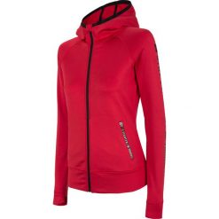 Bluza damska BLD004 - czerwony. Czerwone bluzy 4f, bez wzorów, z dzianiny, z kapturem. W wyprzedaży za 99.99 zł.