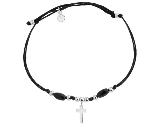 Bransoletka z elementami srebra i szlifowanym szkłem - krzyż. Bransoletki Apart, srebrne. Za 144.00 zł.