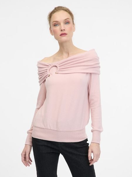 Orsay Sweter w kolorze jasnoróżowym rozmiar: L. Różowe swetry Orsay, l, bez wzorów, bez ramiączek. Za 68.95 zł.