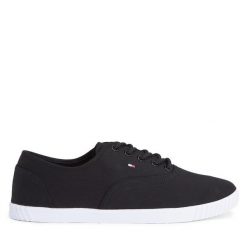 Tenisówki Tommy Hilfiger. Czarne trampki TOMMY HILFIGER, bez wzorów, bez zapięcia. Za 199.99 zł.