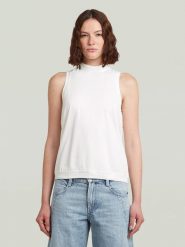 G-Star Bluzka w kolorze białym rozmiar: L. Białe bluzki G-Star, l, bez wzorów, z bawełny, retro, bez kołnierzyka, bez ramiączek. Za 169.67 zł.