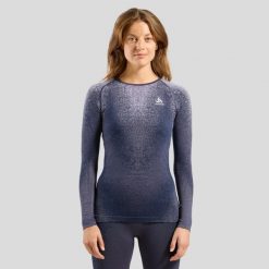 Bluza termoaktywna damska Odlo Performance Warm Blackcomb BL Top Crew Neck LS. Fioletowe bluzy Odlo, s, bez wzorów, z elastanu, bez kaptura. Za 339.13 zł.