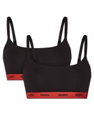 HUGO Komplet biustonoszy topów Twin 50545691 Czarny. Czarne biustonosze Hugo, bez wzorów, z bawełny. Za 169.99 zł.