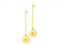 Kolczyki z żółtego złota z brylantami - koła - 0,01 ct - próba 375. Żółte kolczyki Apart, z brylantem, złote. W wyprzedaży za 833.00 zł.