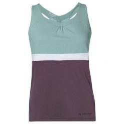 Koszulka kolarska damska Vaude Advanced Top. Fioletowe topy Vaude, bez wzorów, z poliesteru, bez kołnierzyka, bez ramiączek. W wyprzedaży za 110.00 zł.