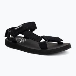 Sandały damskie Jack Wolfskin Taiga. Czarne sandały Jack Wolfskin, bez wzorów, z gumy, bez obcasa, bez zapięcia. Za 279.99 zł.