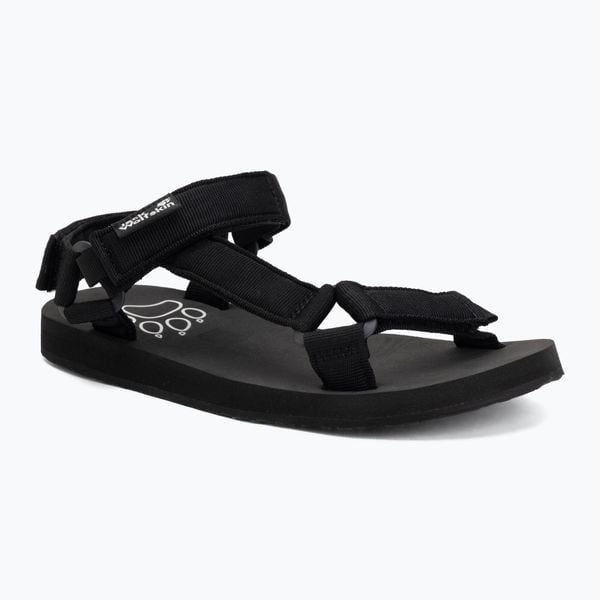 Sandały damskie Jack Wolfskin Taiga. Czarne sandały Jack Wolfskin, bez wzorów, z gumy, bez obcasa, bez zapięcia. Za 239.99 zł.