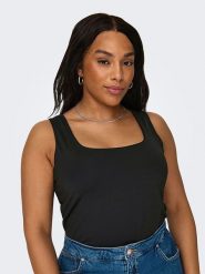 ONLY Carmakoma Top w kolorze czarnym rozmiar: XL-54. Czarne topy Only Carmakoma, xl, bez wzorów, bez kołnierzyka, bez ramiączek. Za 43.99 zł.